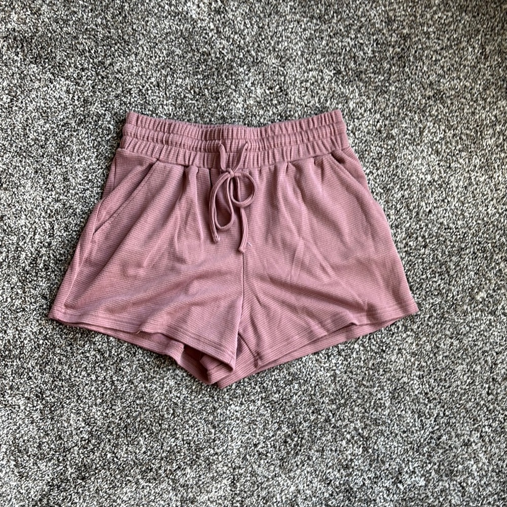 Happily Grey Pink Athletic Shorts with Elastic Waistband